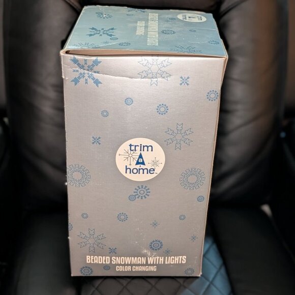 NEW Trim A Home Beaded Snowman With Color Changing Light Vintage Christmas Decor - Picture 6 of 7